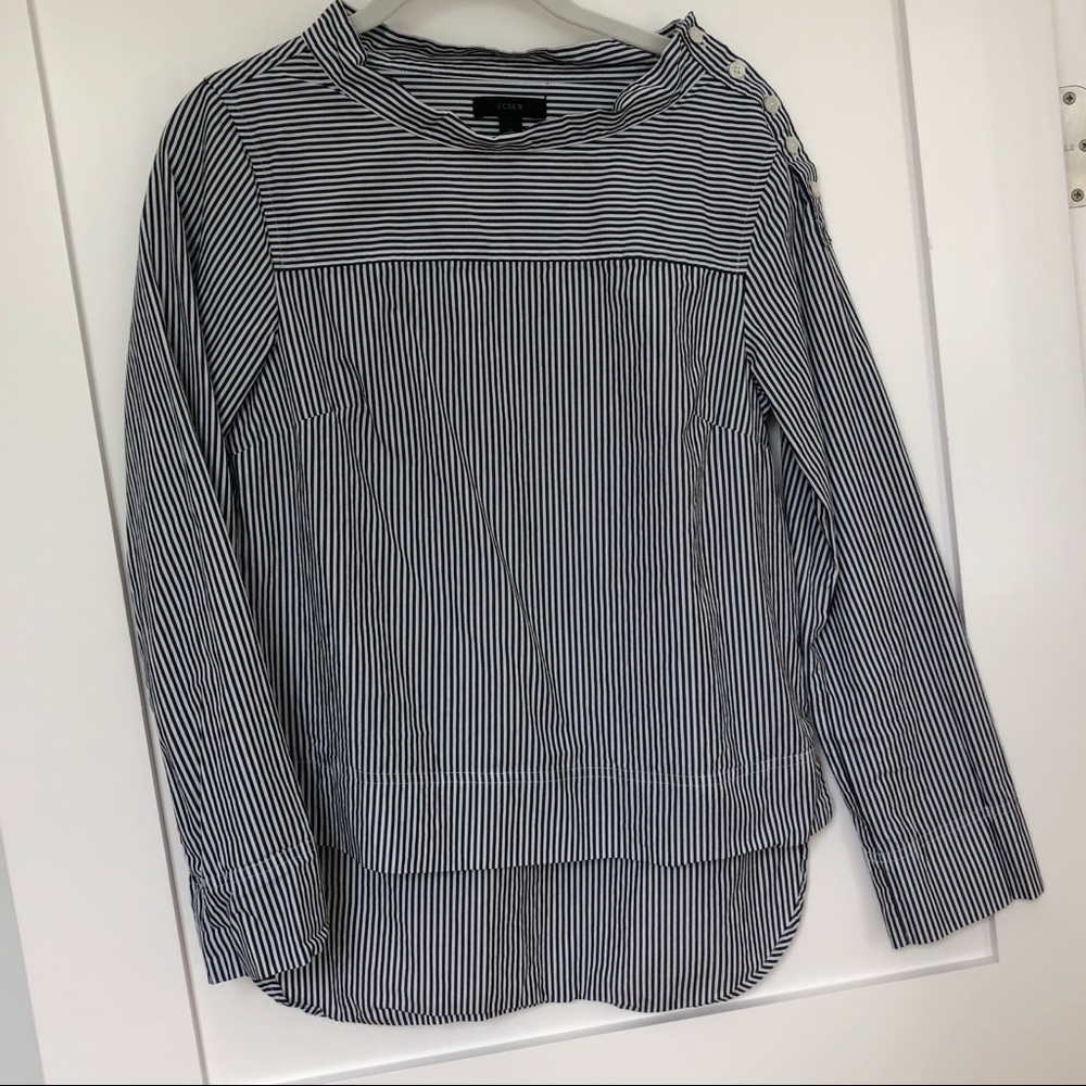 Jcrew navy and white stripe blouse. Size 0
